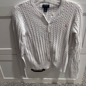 Polo by Ralph Lauren Women's White Cable Knit Cardigan